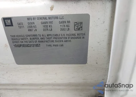 2012 Cadillac Cts Luxury z USA, uszkodzony, nr VIN 1G6DF5E50C0131857